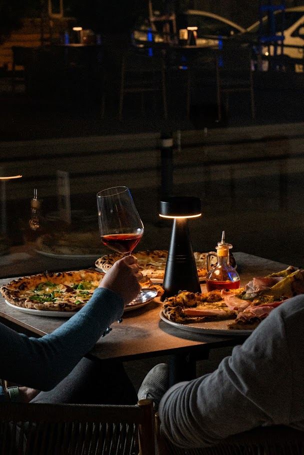 Neapolitan pizza and wine at BIGA