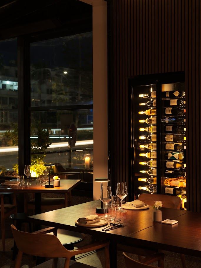 The dining room and wine cellar at COR Gastronomy